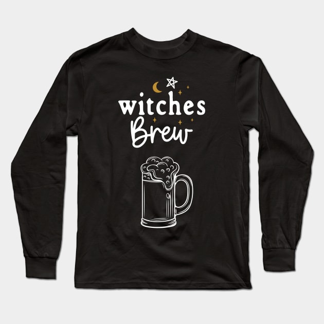 Witches Brew with Celestial Design and Beer Mug Long Sleeve T-Shirt by Apathecary